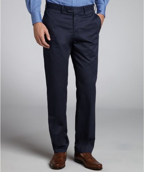 Hickey Freeman Cotton Straight Leg Chino Pants in Blue for Men (navy ...