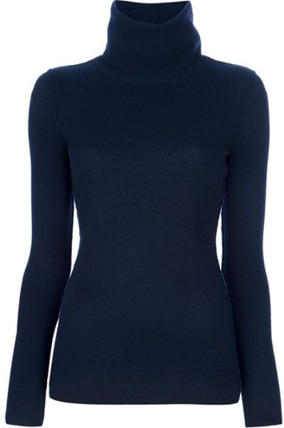 Inhabit Turtleneck Jumper in Blue (navy) | Lyst