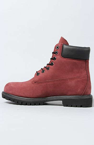 Timberland The Icon 6 Premium Boot in Burgundy Nubuck in Red for Men | Lyst