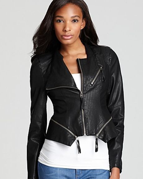 Blank Faux Leather Jacket in Black | Lyst