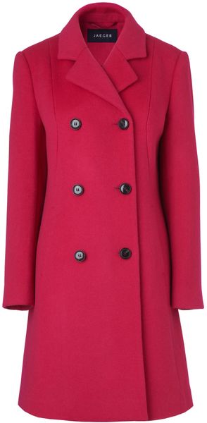 Jaeger Denevre Db Wool Aline Swing Coat in Pink | Lyst