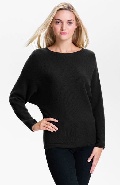 Only Mine Dolman Sleeve Cashmere Sweater in Black | Lyst
