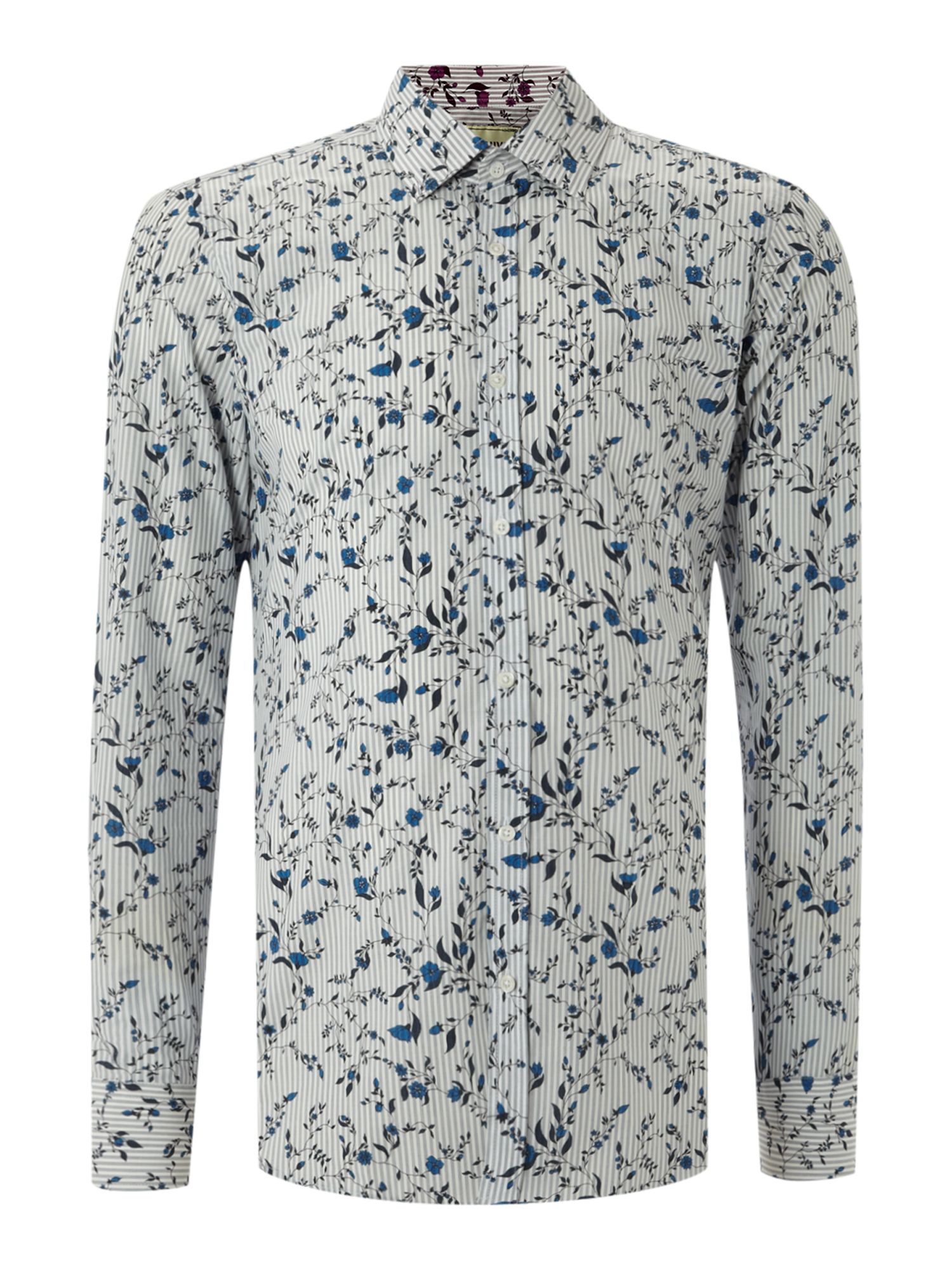 Ted Baker Long Sleeved Floral Print Formal Shirt in Blue for Men | Lyst