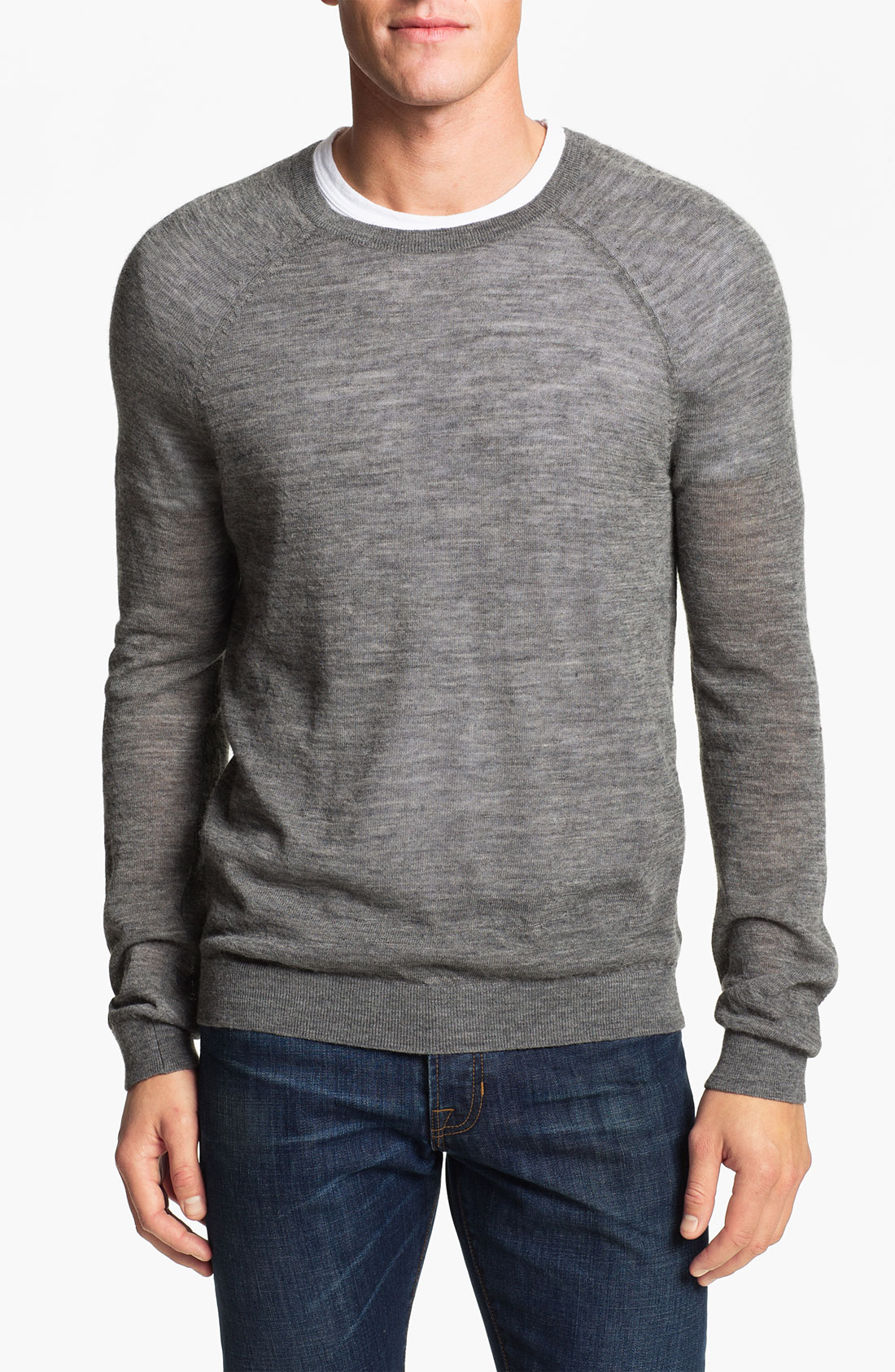 Vince Alpaca Blend Crewneck Sweater in Gray for Men (heather cinder) | Lyst