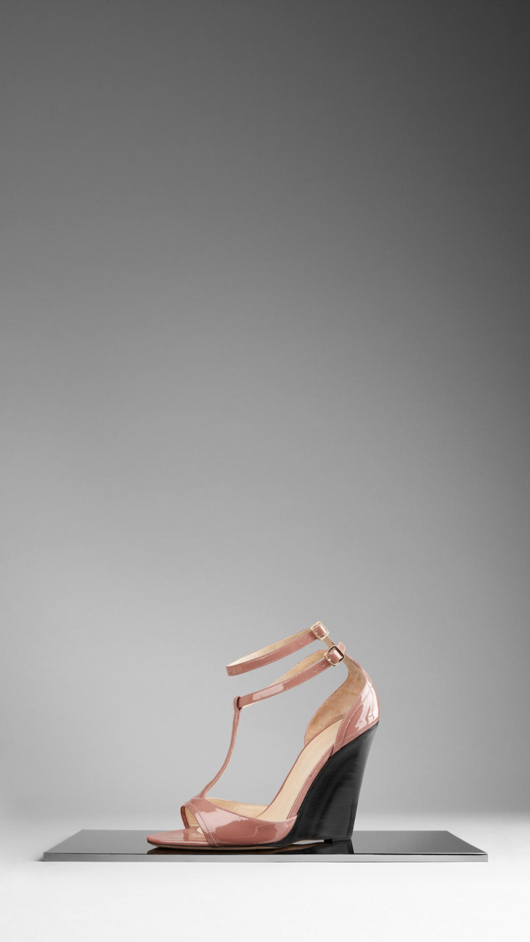 lyst burberry wedge sandals in pink lyst burberry wedge sandals in pink