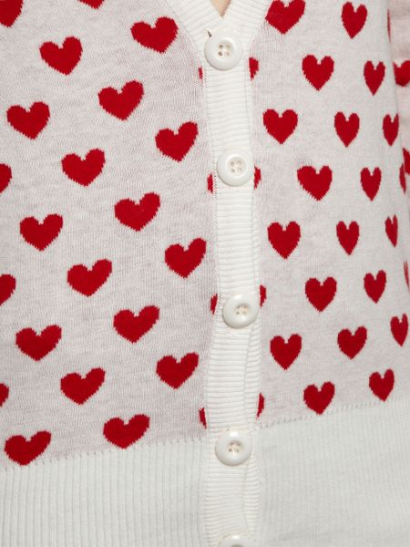 Sodamix Love Heart Cardigan in Beige (white) | Lyst