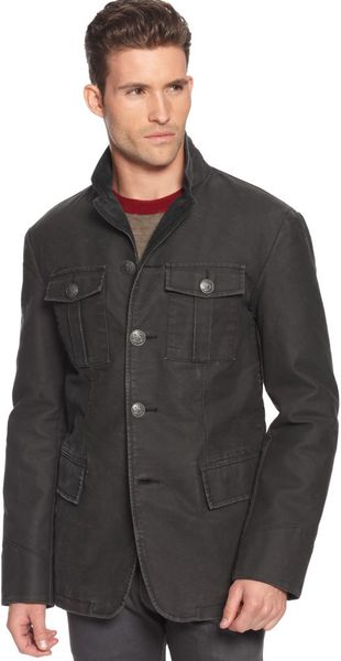 Armani Jeans Washed Moleskin Coat in Gray for Men | Lyst