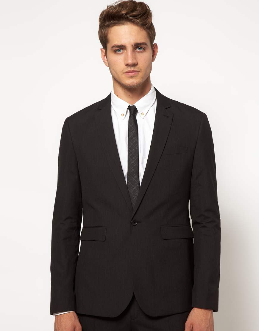 Lyst - Asos Slim Fit Suit Jacket In Black in Black for Men