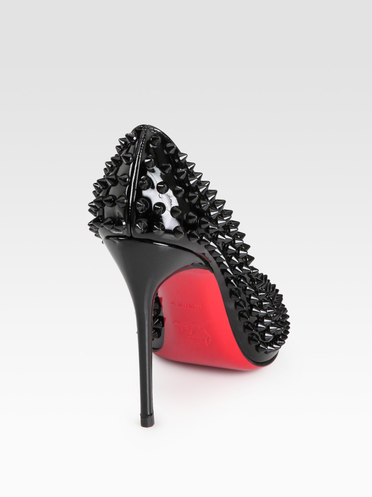 Christian Louboutin Fifi Spiked Patent Leather Pumps in Black - Lyst