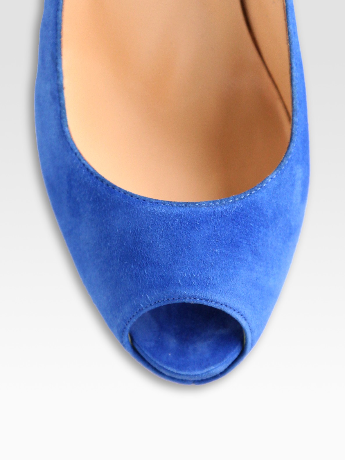 blue suede platform pumps