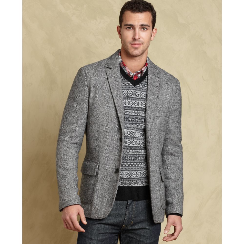 Tommy hilfiger Bostonian Tweed Blazer in Gray for Men | Lyst