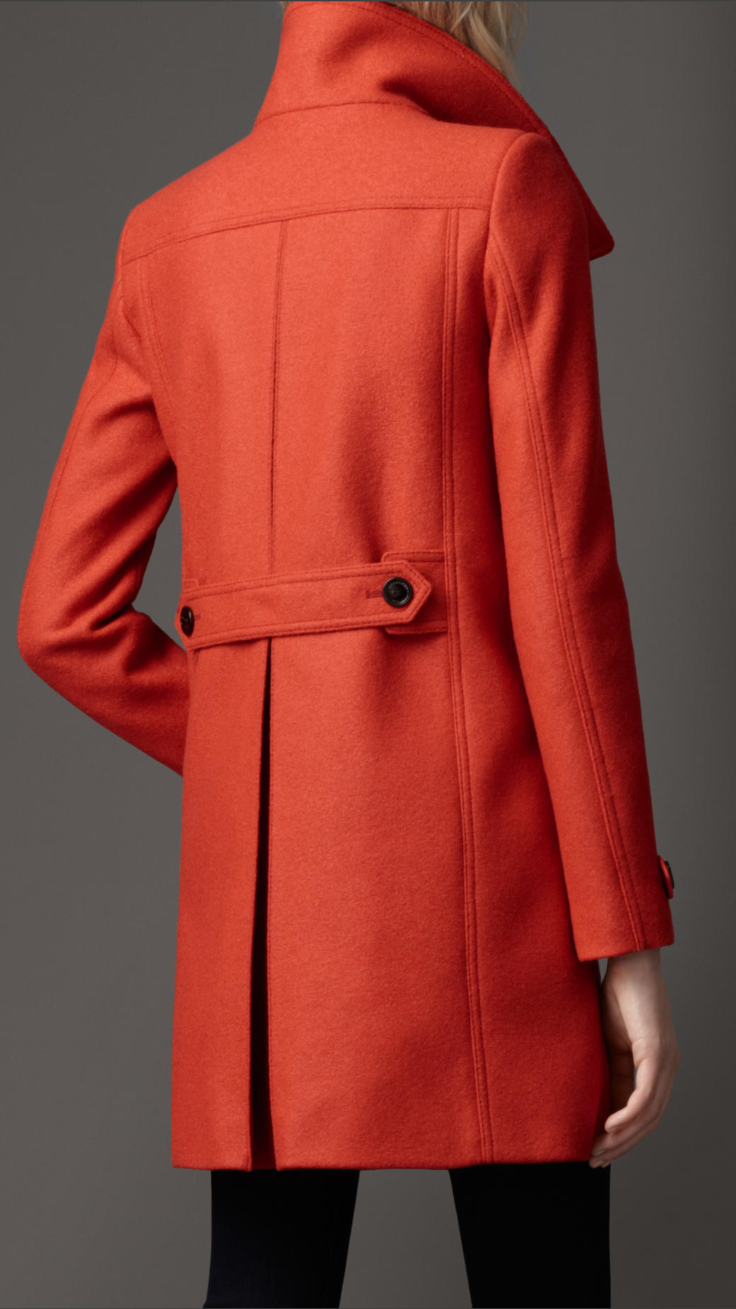 Lyst - Burberry Wool A-Line Coat in Red