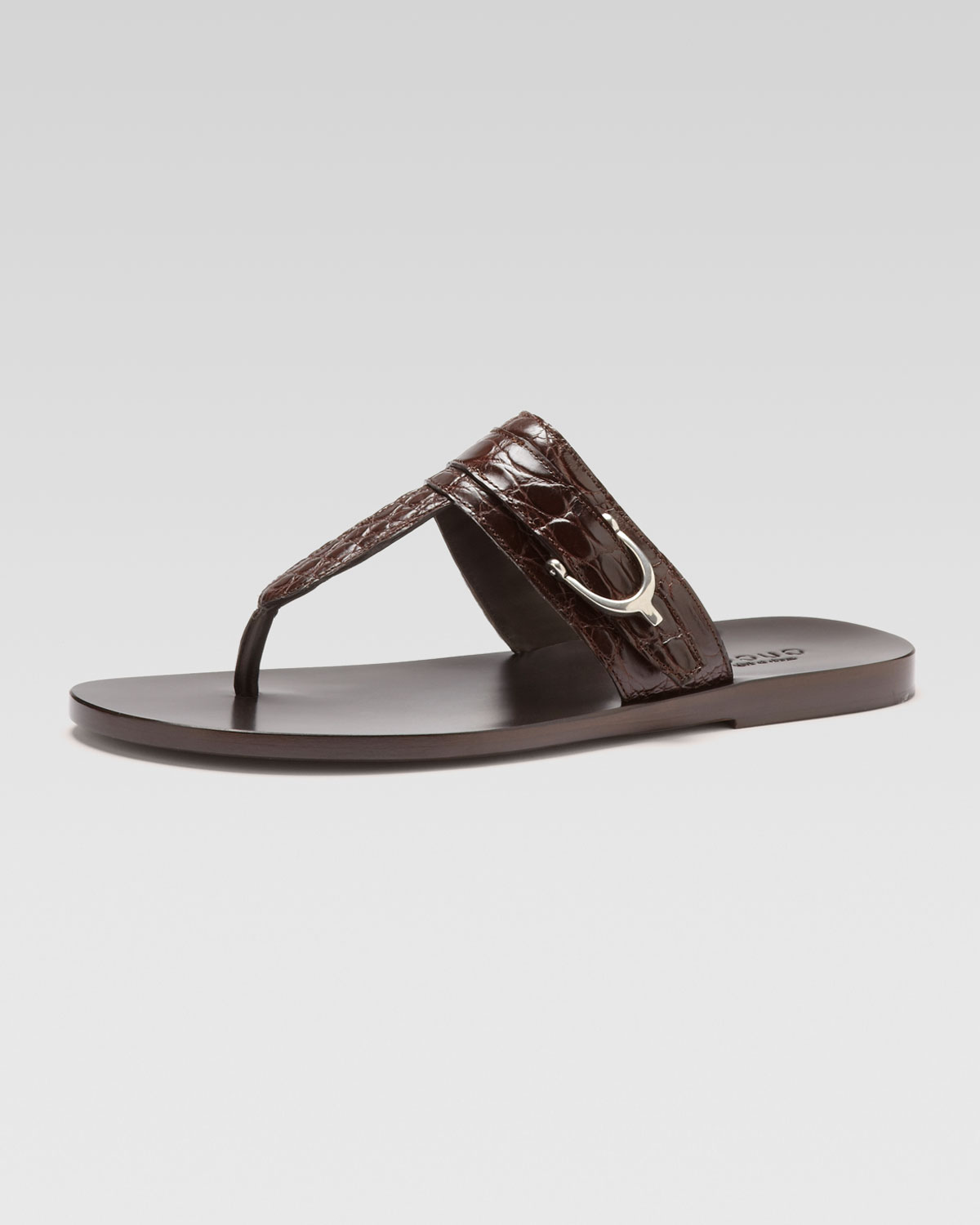 Lyst Gucci  Karel Crocodile  Thong Sandal  in Brown for Men 