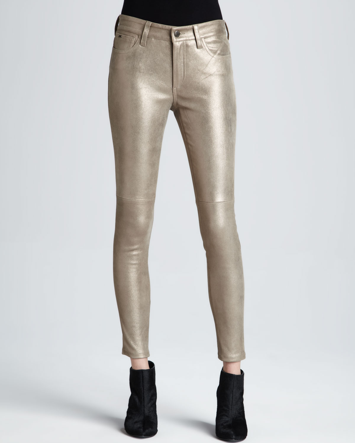 Lyst - Joe'S Jeans Leather Skinny Ankle Jeans in Metallic