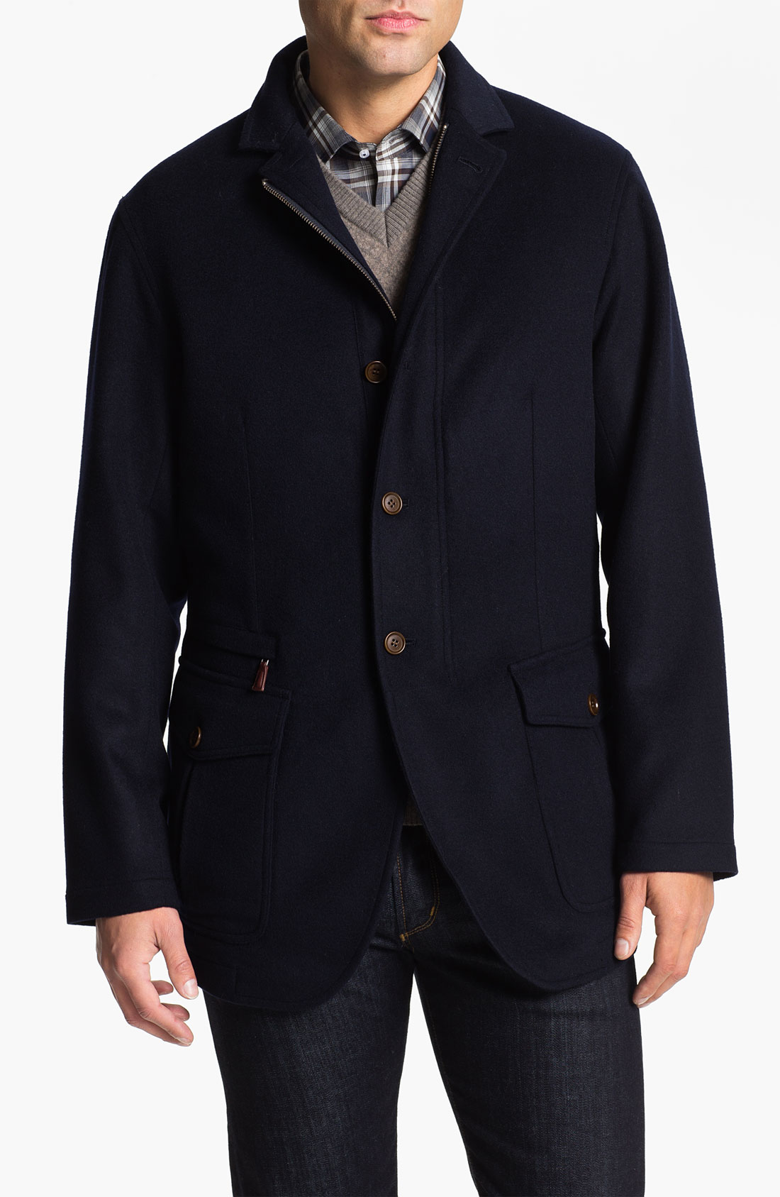 Peter Millar Myers Wool Cashmere Coat in Blue for Men (navy) | Lyst