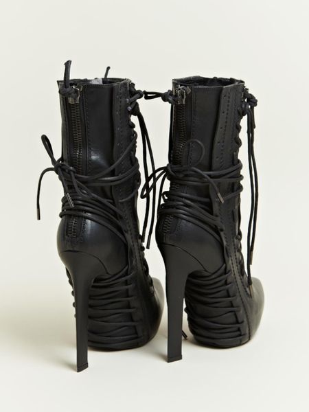 Haider Ackermann Haider Ackermann Womens Lace Elbamatt Boots in Black ...