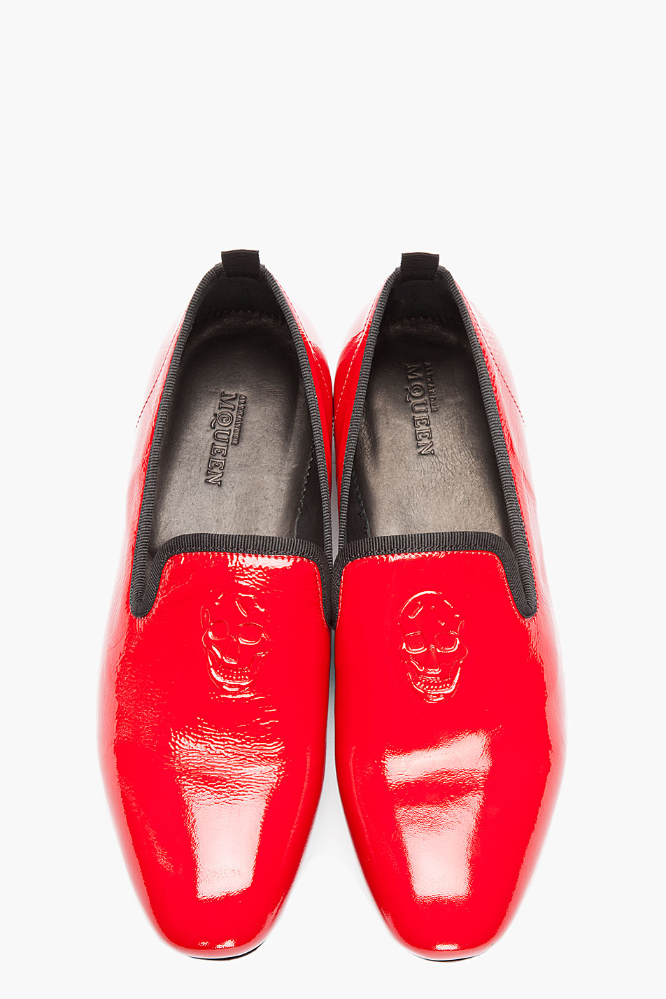 Lyst - Alexander McQueen Red Patent Leather Loafers in Red for Men