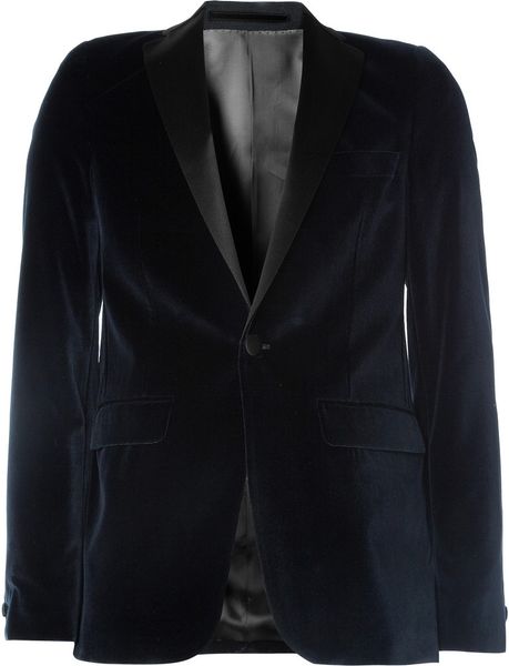 Acne Studios Drifter Slim Fit Velvet Tuxedo Jacket in Blue for Men | Lyst