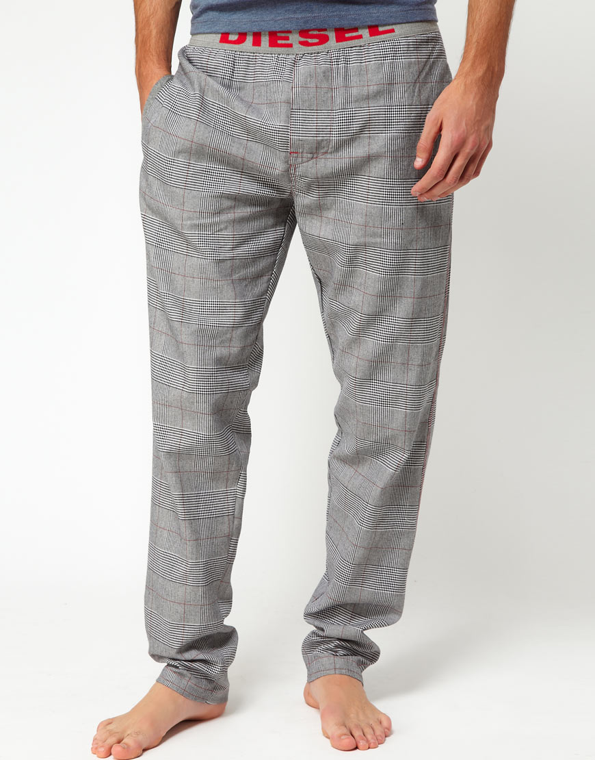 Lyst Diesel Jersey Lounge Pants in Gray for Men