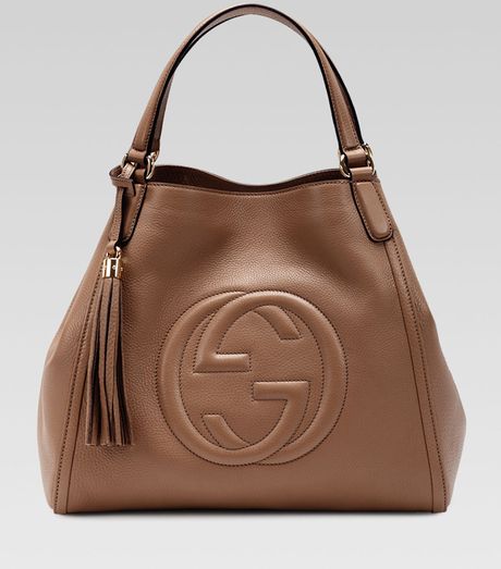 Gucci Soho Leather Shoulder Bag Brown in Brown | Lyst