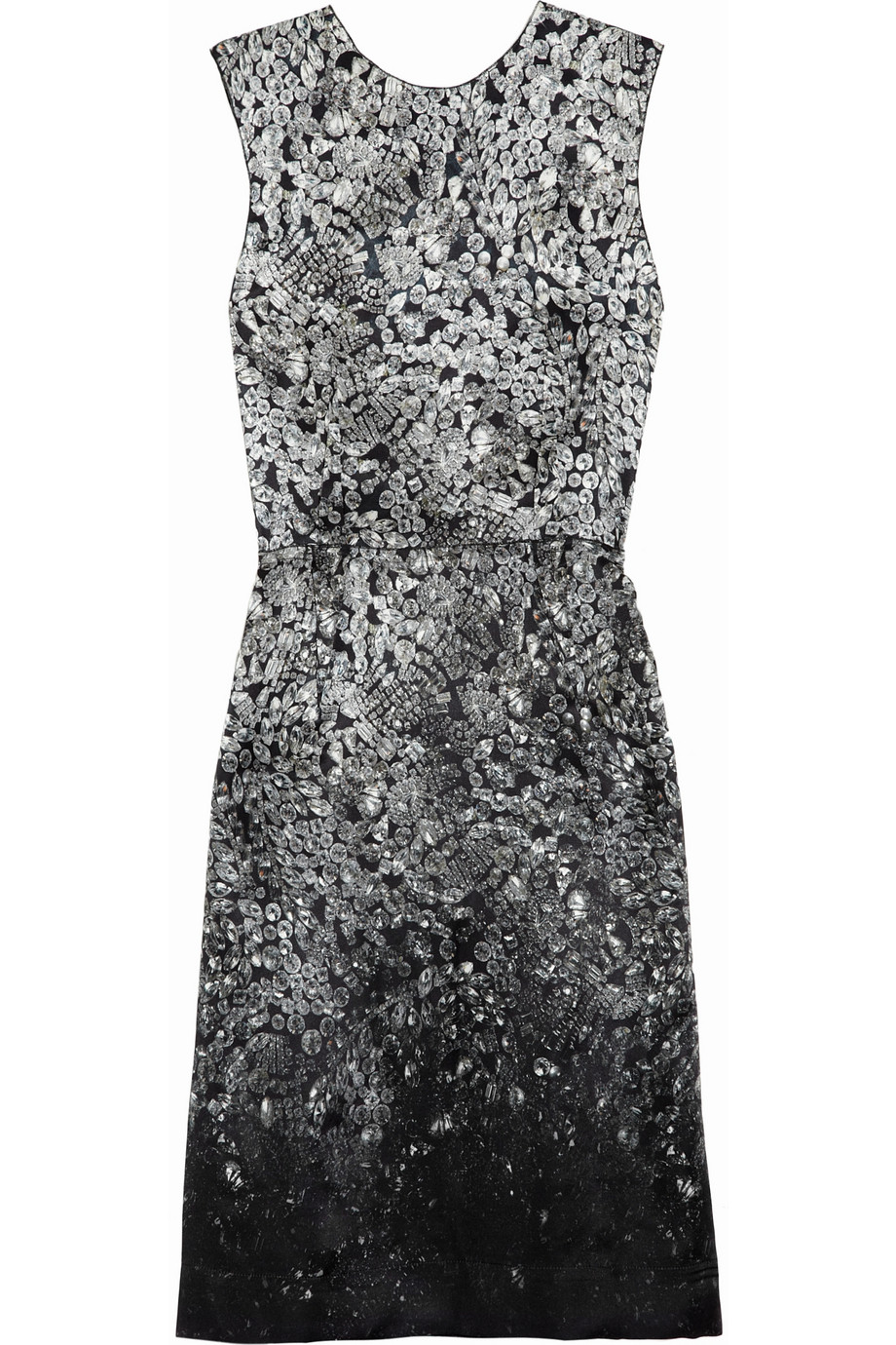 Lanvin Printed Silkblend Satin Dress in Gray | Lyst