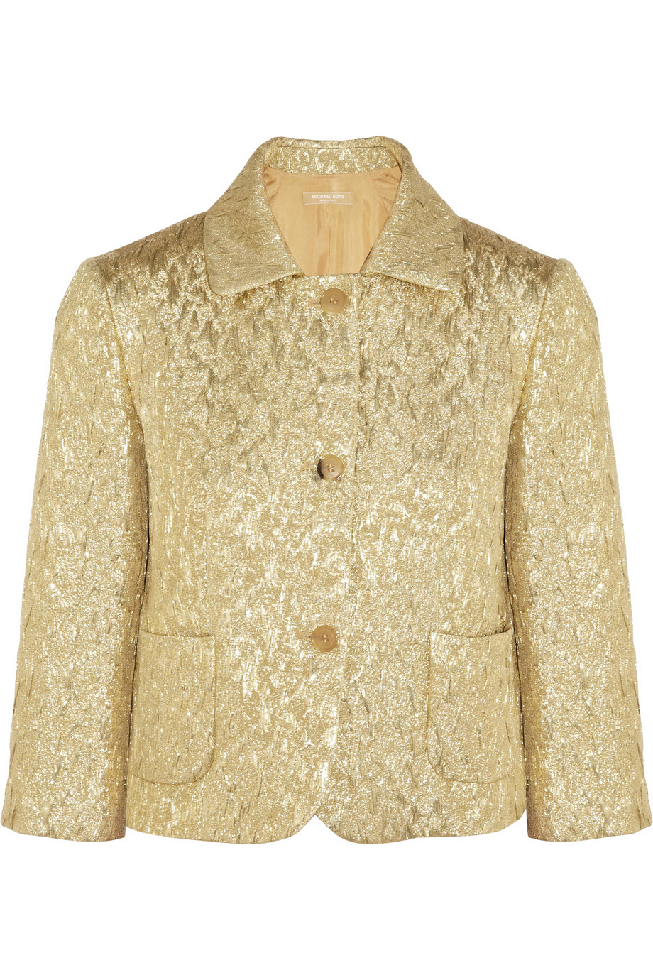 Michael Kors Brocade Jacket in Gold | Lyst