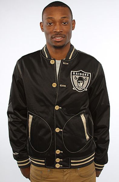 Mitchell & Ness The Oakland Raiders Game Changer Satin Jacket in Black ...