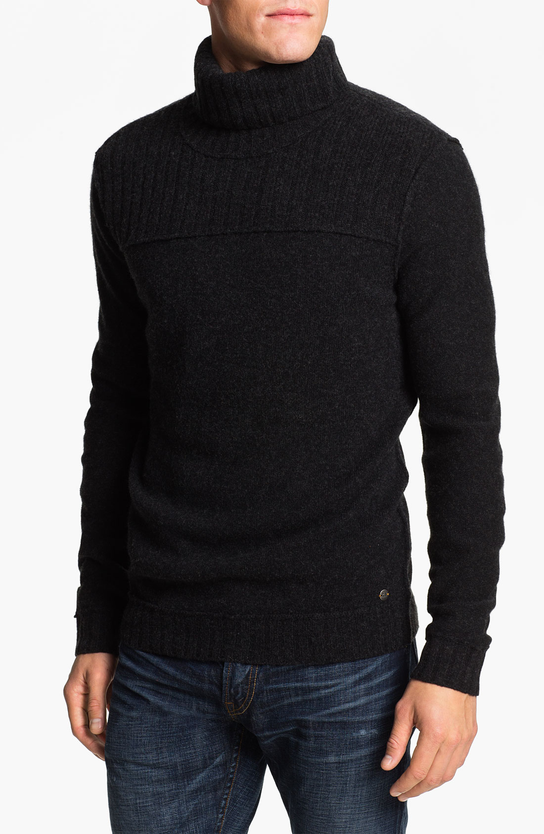 Boss Orange Wool Turtleneck Sweater in Gray for Men (charcoal) | Lyst