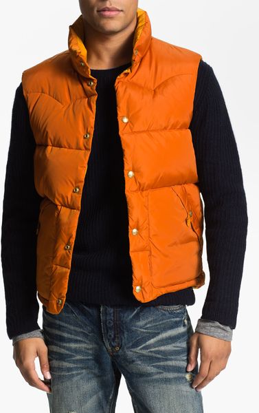 Scotch & Soda Reversible Quilted Vest in Orange for Men | Lyst