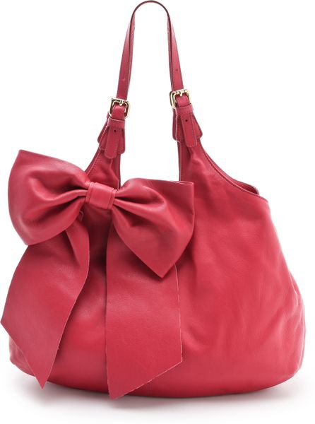 Red Valentino Bow Shoulder Bag in Red (cherry) | Lyst