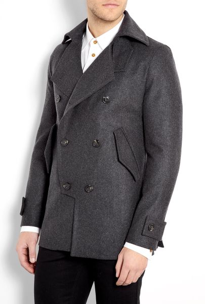 Vivienne Westwood Charcoal Melton New Pea Coat in Gray for Men ...