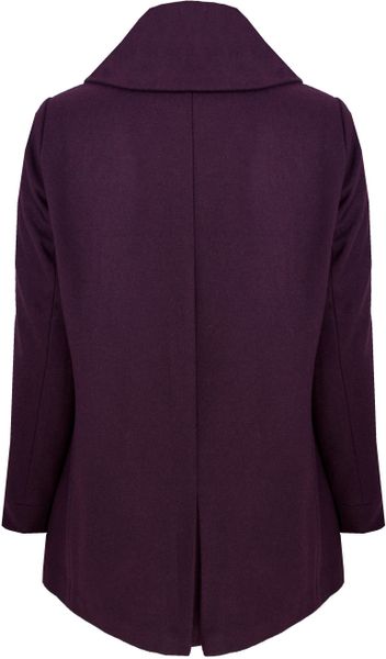 Ann Harvey Purple High Wrap Collar Coat in Purple | Lyst