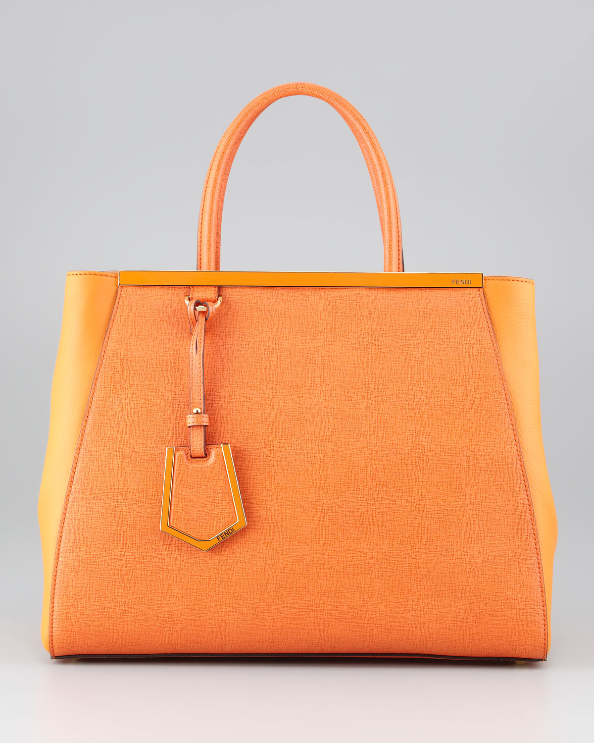 Lyst Fendi 2jours Medium Saffiano Tote Bag Orange In Gallery