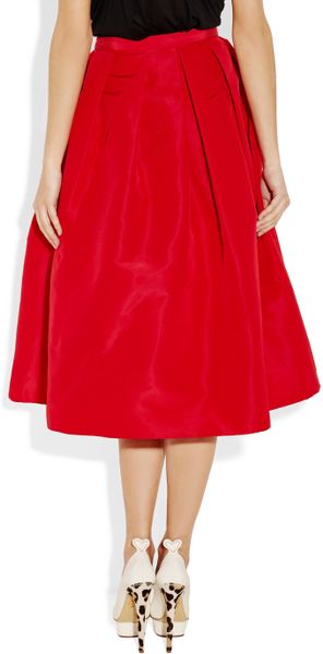 Tibi Silk Faille Skirt in Red | Lyst