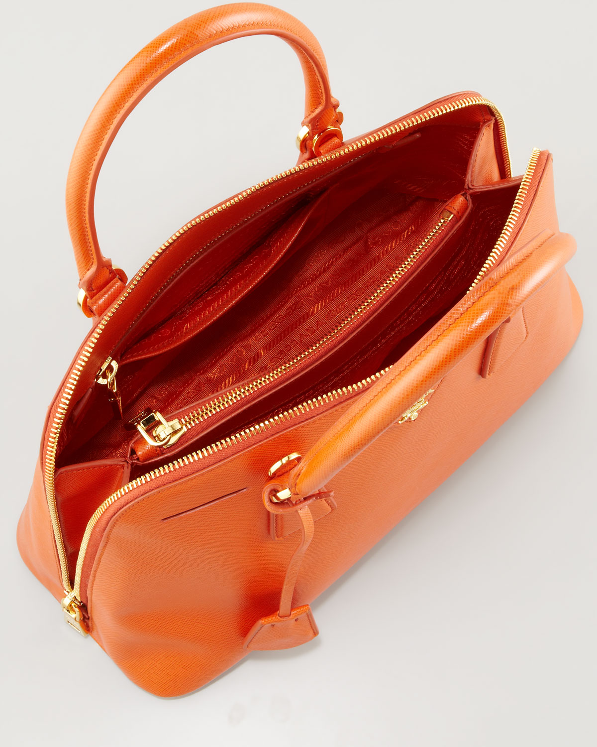 Prada Saffiano Promenade Handbag in Orange (papaya) | Lyst  