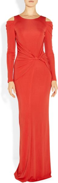 Alice By Temperley Lucio Draped Crepe Jersey Maxi Dress in Red | Lyst