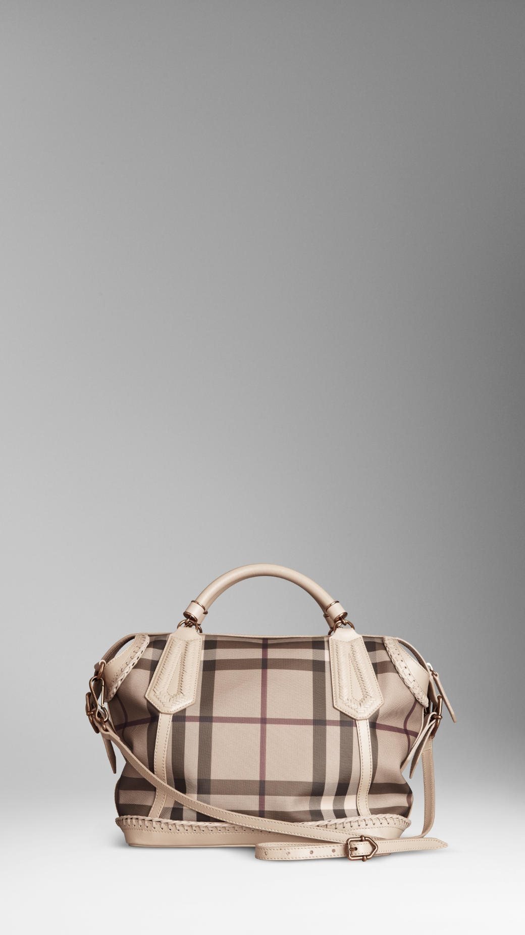 Burberry Medium Check Tassel Tote in Natural Lyst