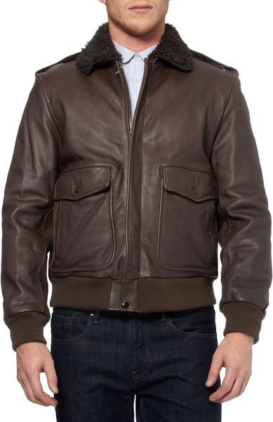 Gant Rugger A2 Faux Shearlinglined Leather Bomber Jacket in Brown for ...
