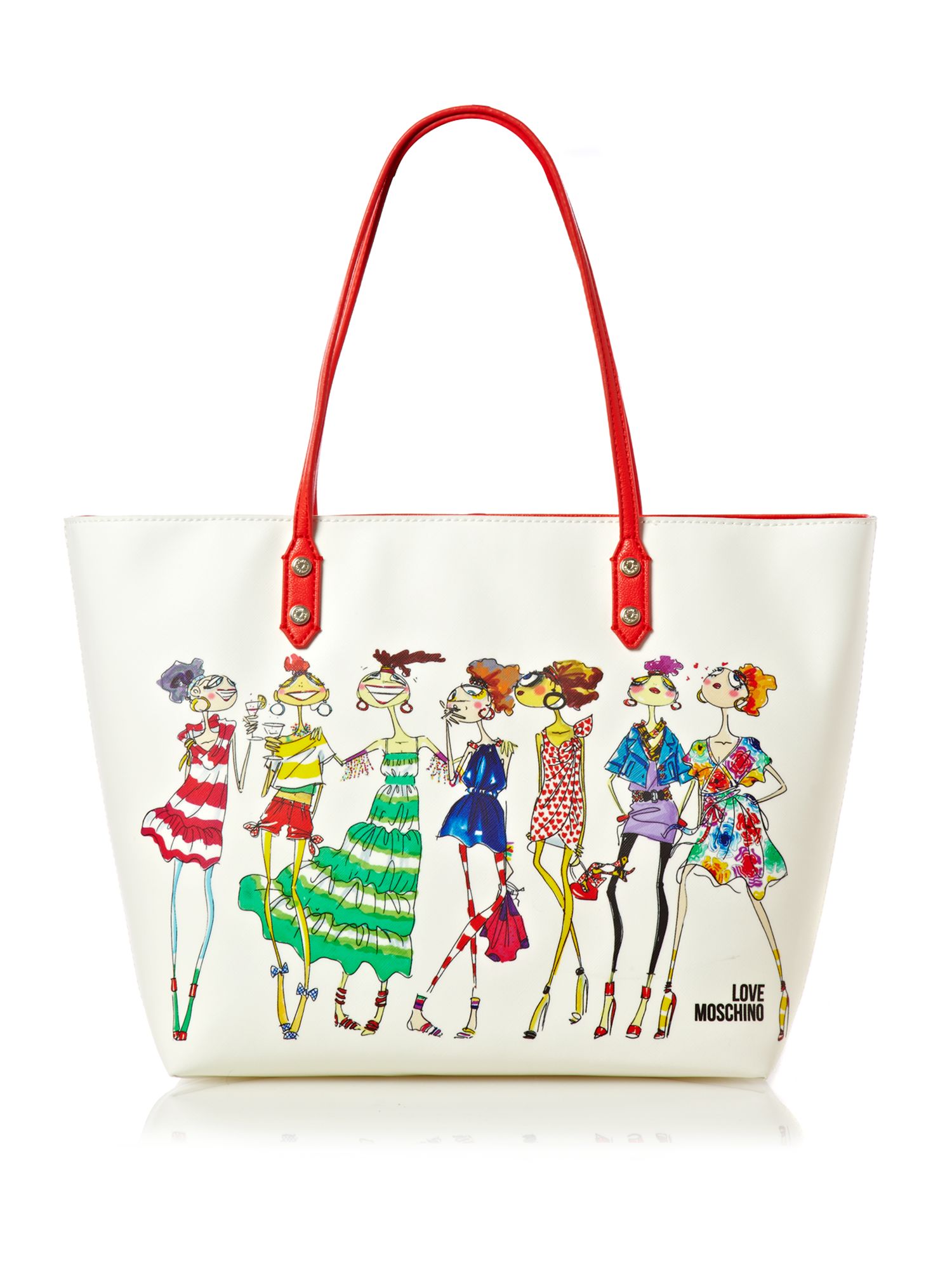 Love Moschino Charming Large Tote Bag in White | Lyst