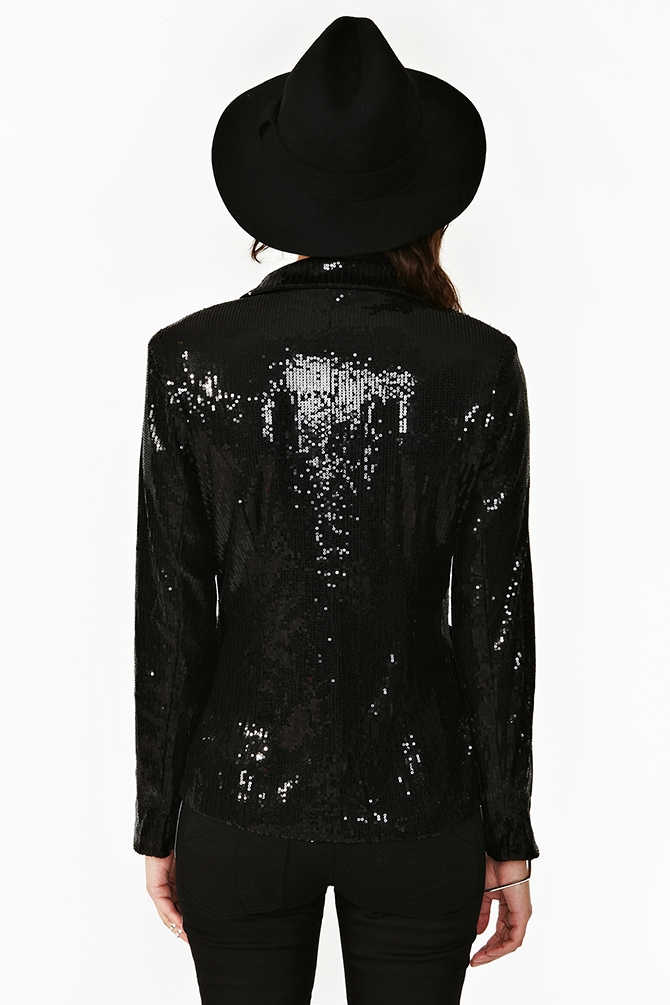 Nasty gal Night Fever Sequin Blazer in Black Lyst