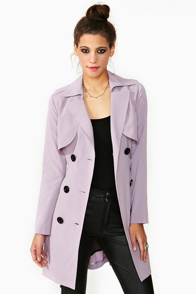Lyst - Nasty Gal Camille Trench Coat in Purple