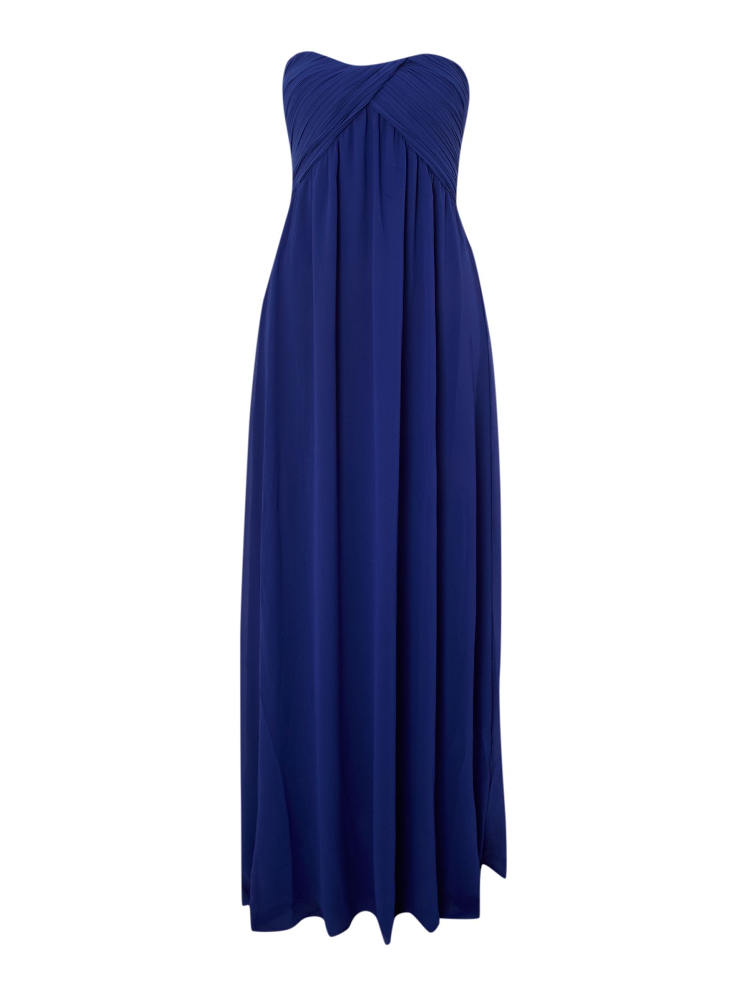 True decadence Ruched Bandeau Maxi Dress in Blue | Lyst