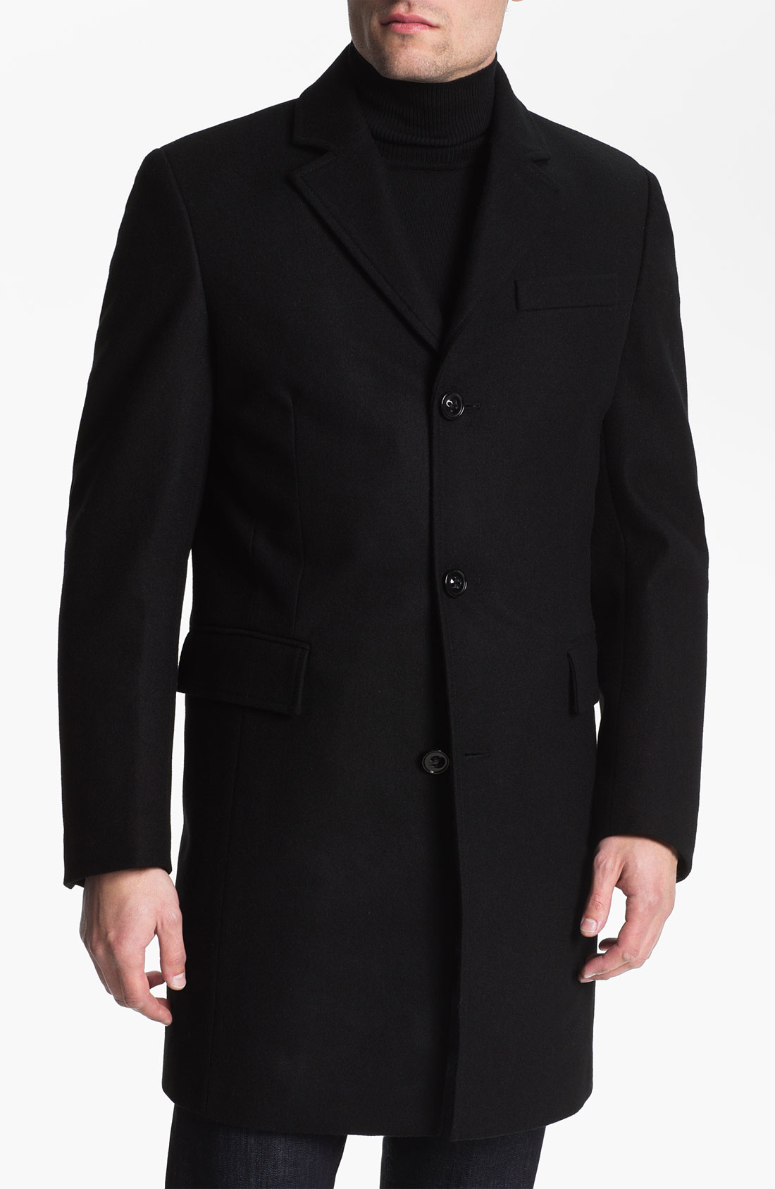 Vince Camuto Storm System Wool Blend Coat in Black for Men | Lyst