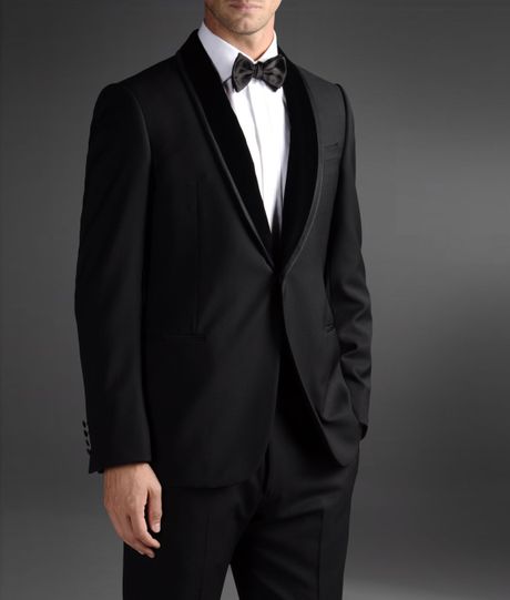Armani One Button Suit in Black for Men | Lyst