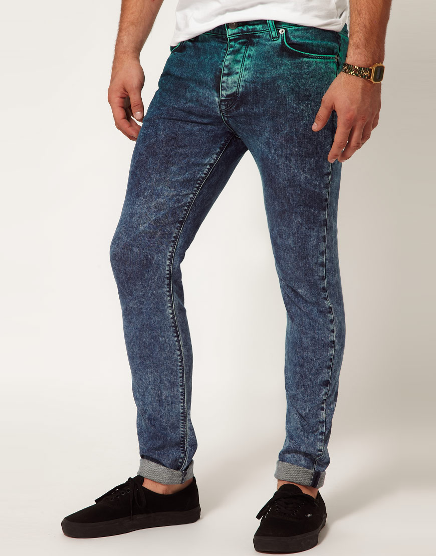 acid wash green jeans