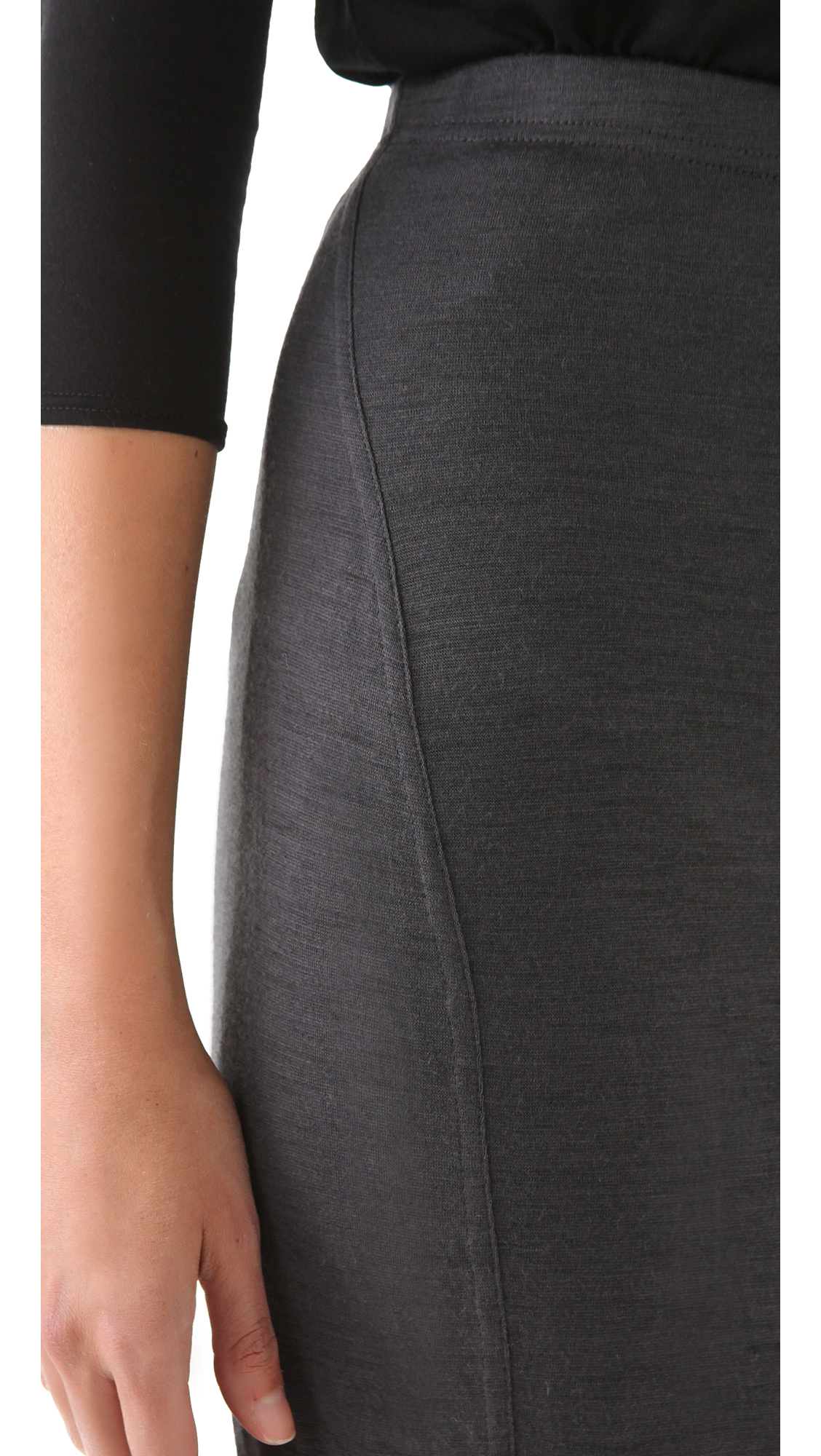 Lyst - Donna karan Two Tone Skirt in Gray