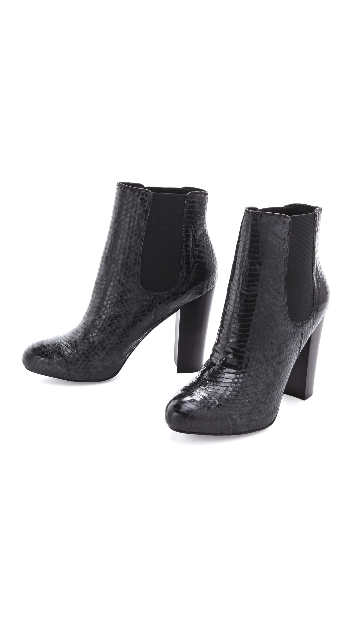dark snake print booties