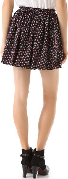 Girl. By Band Of Outsiders Short Gathered Mini Skirt in Red (black) | Lyst