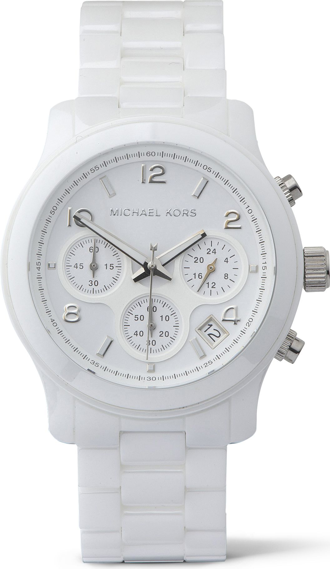 Michael kors Ceramic Chronograph Watch in White | Lyst