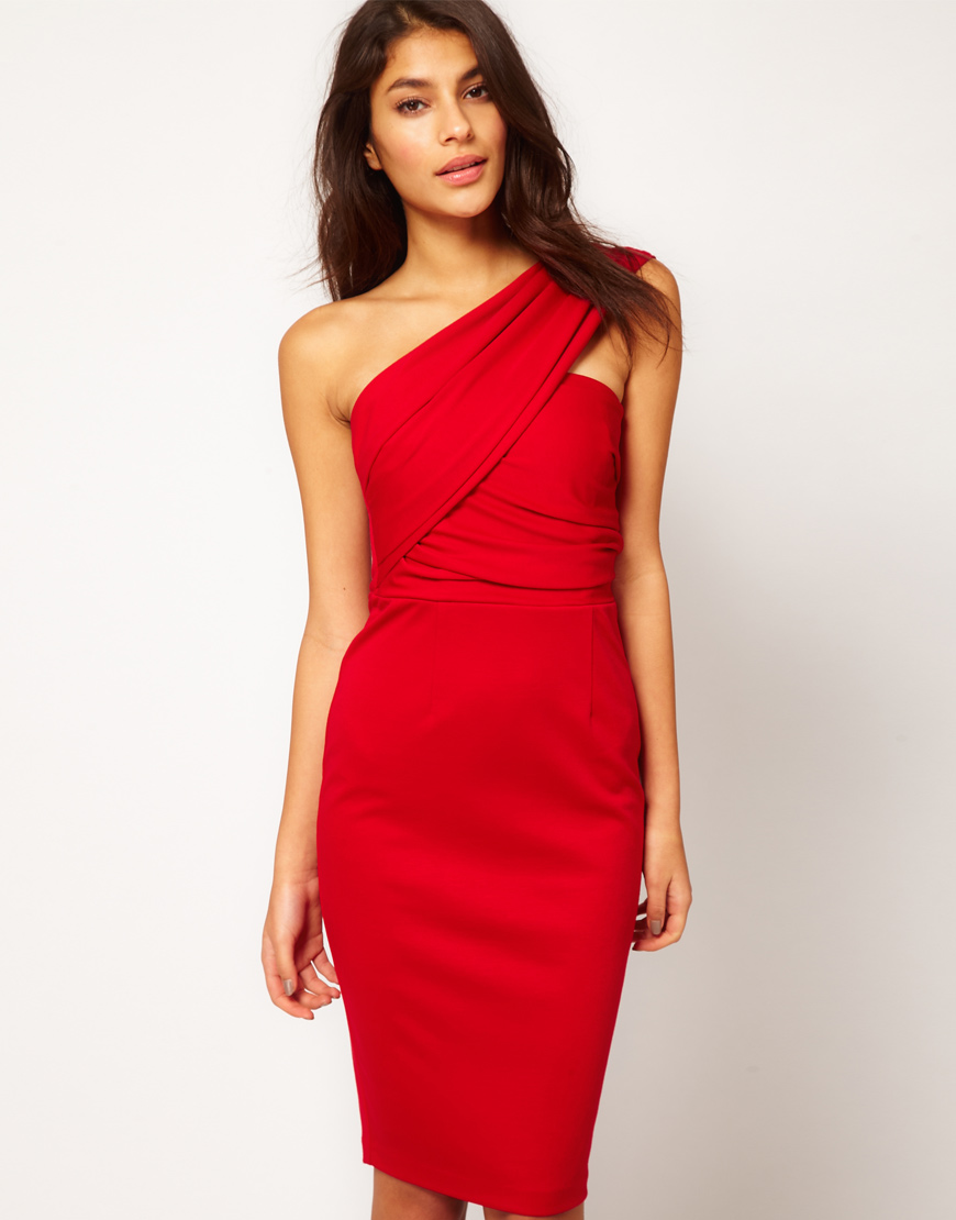 asos red party dress